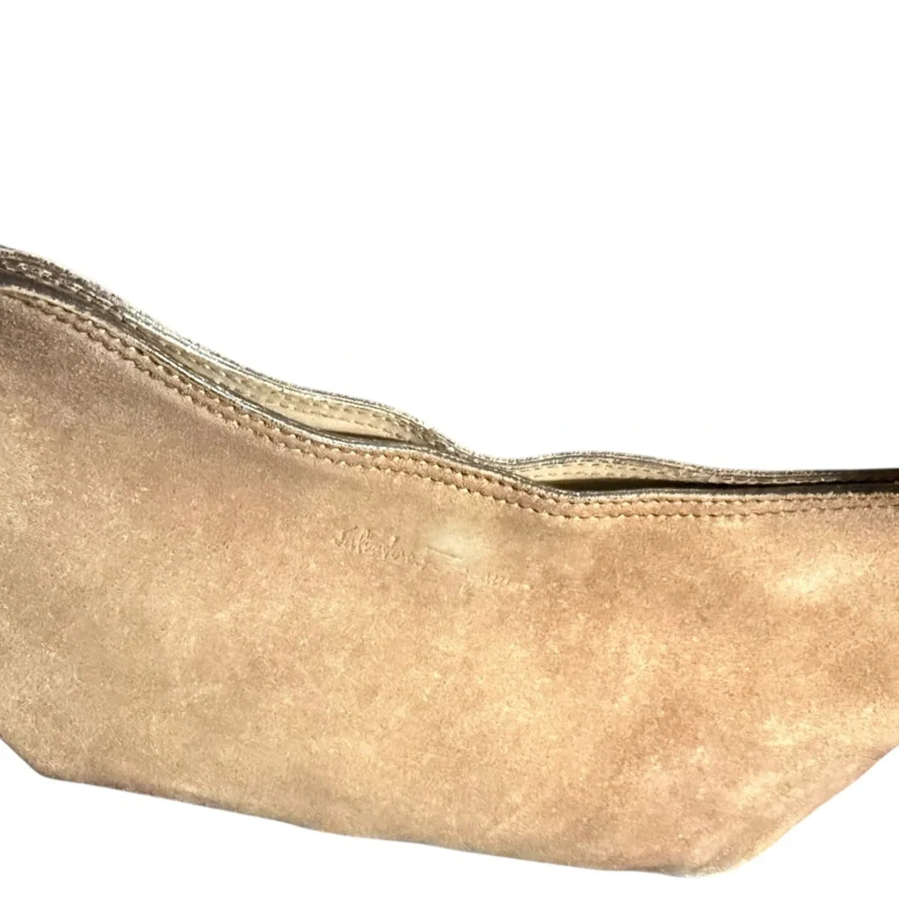 Salvatore Ferragamo Suede Shoulder Bag Hobo Top Handle Made in Italy